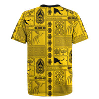 Papua New Guinea Heritage Motif Rugby Jersey Yellow Version LT05 - Polynesian Pride