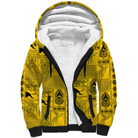 Papua New Guinea Heritage Motif Sherpa Hoodie Yellow Version LT05 Unisex Yellow - Polynesian Pride