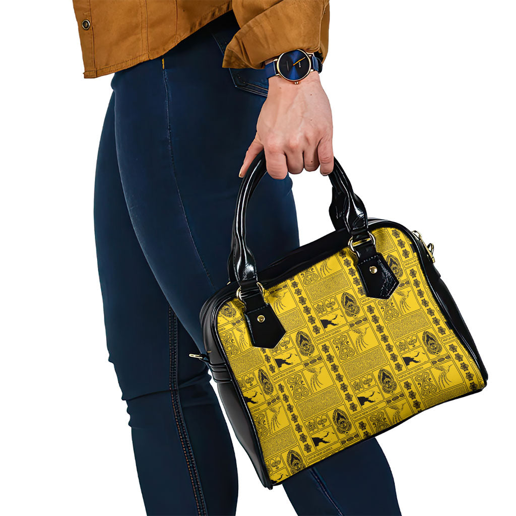 Papua New Guinea Heritage Motif Shoulder Handbag Yellow Version LT05 - Polynesian Pride