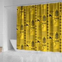 Papua New Guinea Heritage Motif Shower Curtain Yellow Version LT05 - Polynesian Pride
