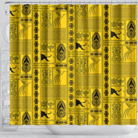 Papua New Guinea Heritage Motif Shower Curtain Yellow Version LT05 - Polynesian Pride