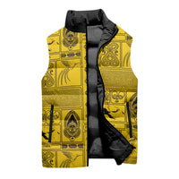 Papua New Guinea Heritage Motif Sleeveless Puffer Jacket Yellow Version LT05 - Polynesian Pride