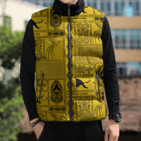 Papua New Guinea Heritage Motif Sleeveless Puffer Jacket Yellow Version LT05 - Polynesian Pride