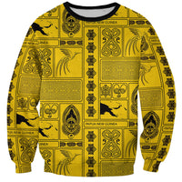Papua New Guinea Heritage Motif Sweatshirt Yellow Version LT05 Unisex Yellow - Polynesian Pride
