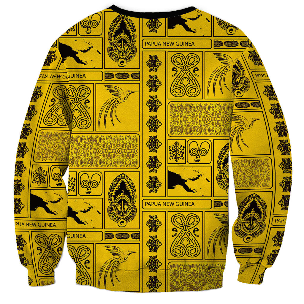 Papua New Guinea Heritage Motif Sweatshirt Yellow Version LT05 - Polynesian Pride