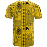 Papua New Guinea Heritage Motif T Shirt Yellow Version LT05 - Polynesian Pride