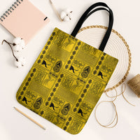 Papua New Guinea Heritage Motif Tote Bag Yellow Version LT05 Black Strap One Size Yellow - Polynesian Pride
