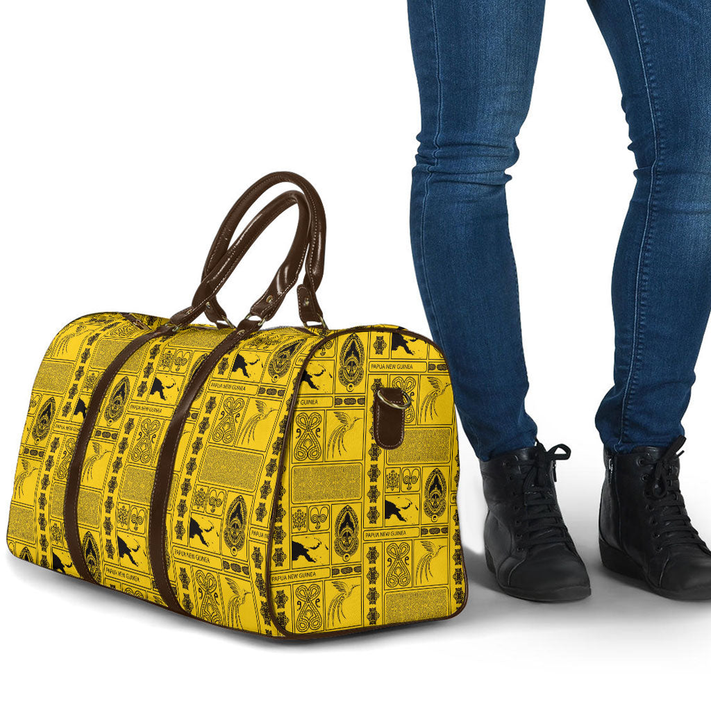 Papua New Guinea Heritage Motif Travel Bag Yellow Version LT05 - Polynesian Pride