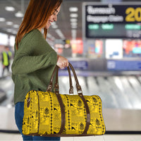 Papua New Guinea Heritage Motif Travel Bag Yellow Version LT05 - Polynesian Pride