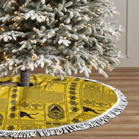 Papua New Guinea Heritage Motif Tree Skirt Yellow Version LT05 - Polynesian Pride