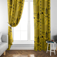 Papua New Guinea Heritage Motif Window Curtain Yellow Version LT05 - Polynesian Pride