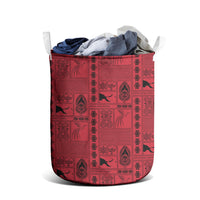 Papua New Guinea Heritage Motif Laundry Basket Red Version LT05 - Polynesian Pride