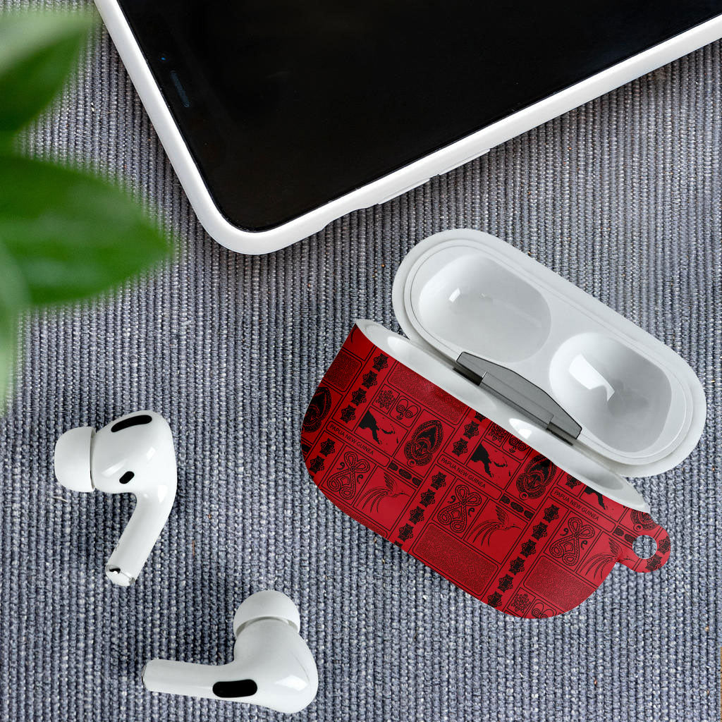 Papua New Guinea Heritage Motif AirPods Case Red Version LT05 - Polynesian Pride