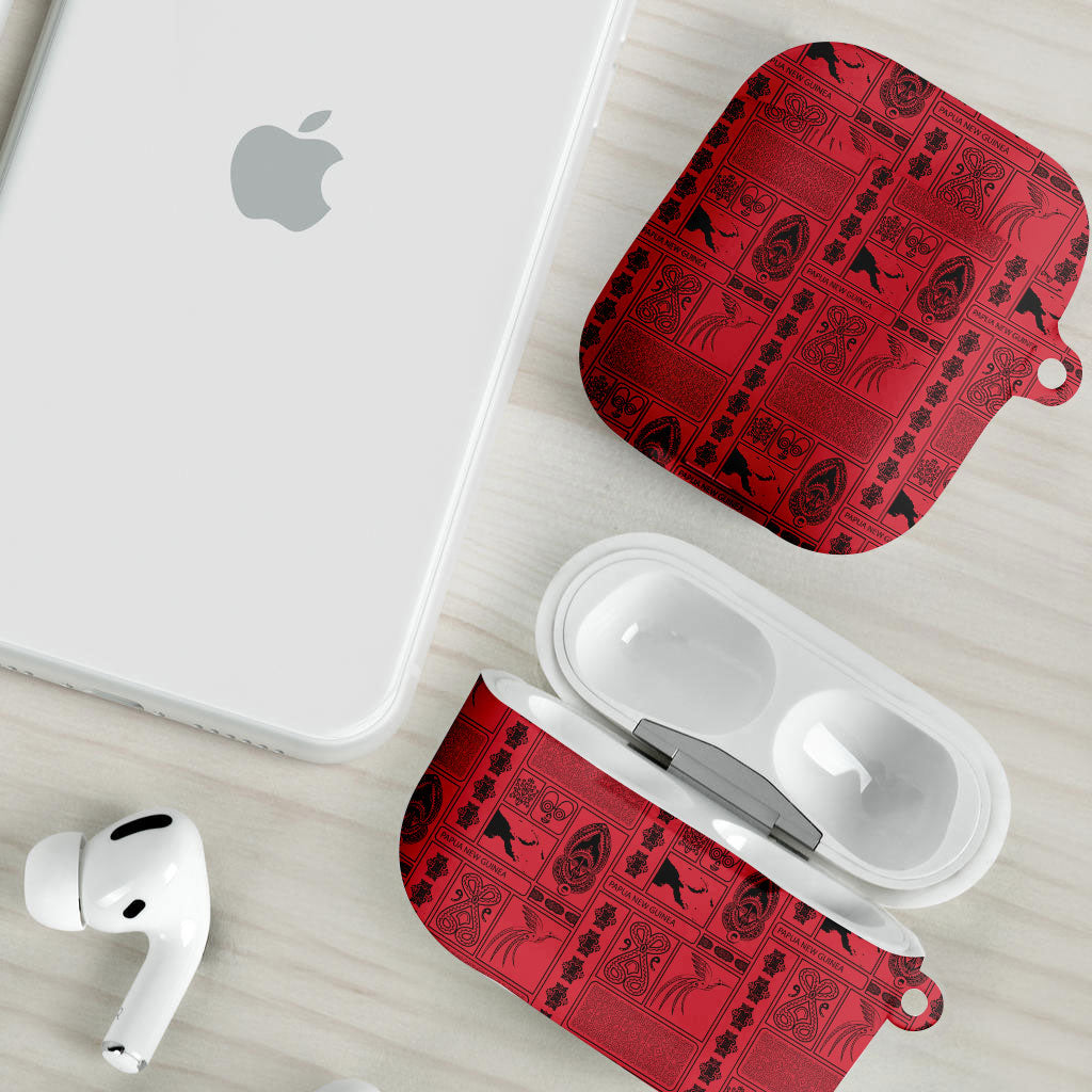 Papua New Guinea Heritage Motif AirPods Case Red Version LT05 - Polynesian Pride