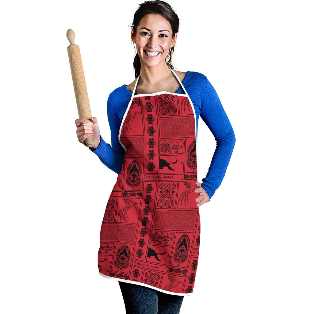 Papua New Guinea Heritage Motif Apron Red Version LT05 - Polynesian Pride