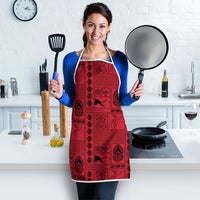 Papua New Guinea Heritage Motif Apron Red Version LT05 - Polynesian Pride