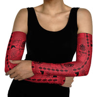 Papua New Guinea Heritage Motif Arm Sleeves Red Version LT05 - Polynesian Pride