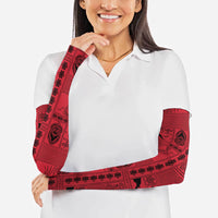 Papua New Guinea Heritage Motif Arm Sleeves Red Version LT05 - Polynesian Pride