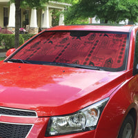 Papua New Guinea Heritage Motif Auto Sun Shade Red Version LT05 - Polynesian Pride