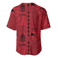 Papua New Guinea Heritage Motif Baseball Jersey Red Version LT05 - Polynesian Pride