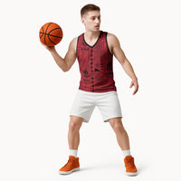 Papua New Guinea Heritage Motif Basketball Jersey Red Version LT05 - Polynesian Pride