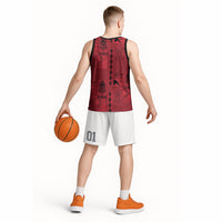 Papua New Guinea Heritage Motif Basketball Jersey Red Version LT05 - Polynesian Pride