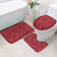 Papua New Guinea Heritage Motif Bathroom Set Red Version LT05 - Polynesian Pride