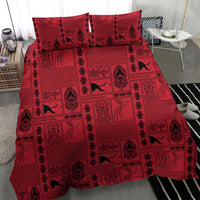 Papua New Guinea Heritage Motif Bedding Set Red Version LT05 - Polynesian Pride