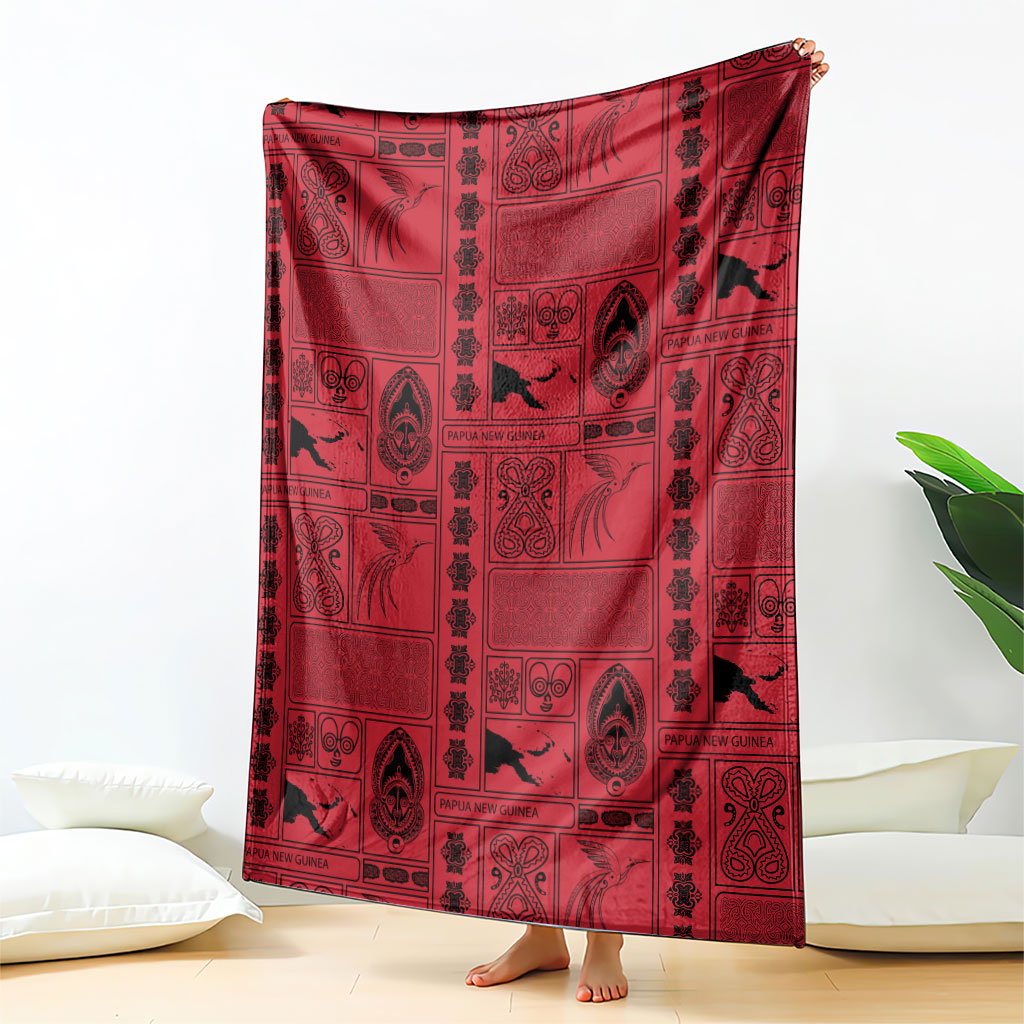 Papua New Guinea Heritage Motif Blanket Red Version LT05 - Polynesian Pride