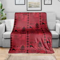 Papua New Guinea Heritage Motif Blanket Red Version LT05 - Polynesian Pride