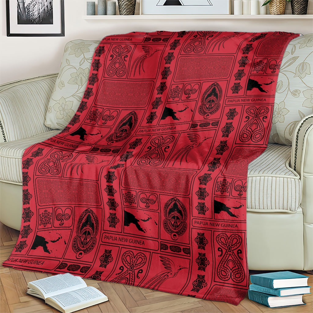 Papua New Guinea Heritage Motif Blanket Red Version LT05 - Polynesian Pride