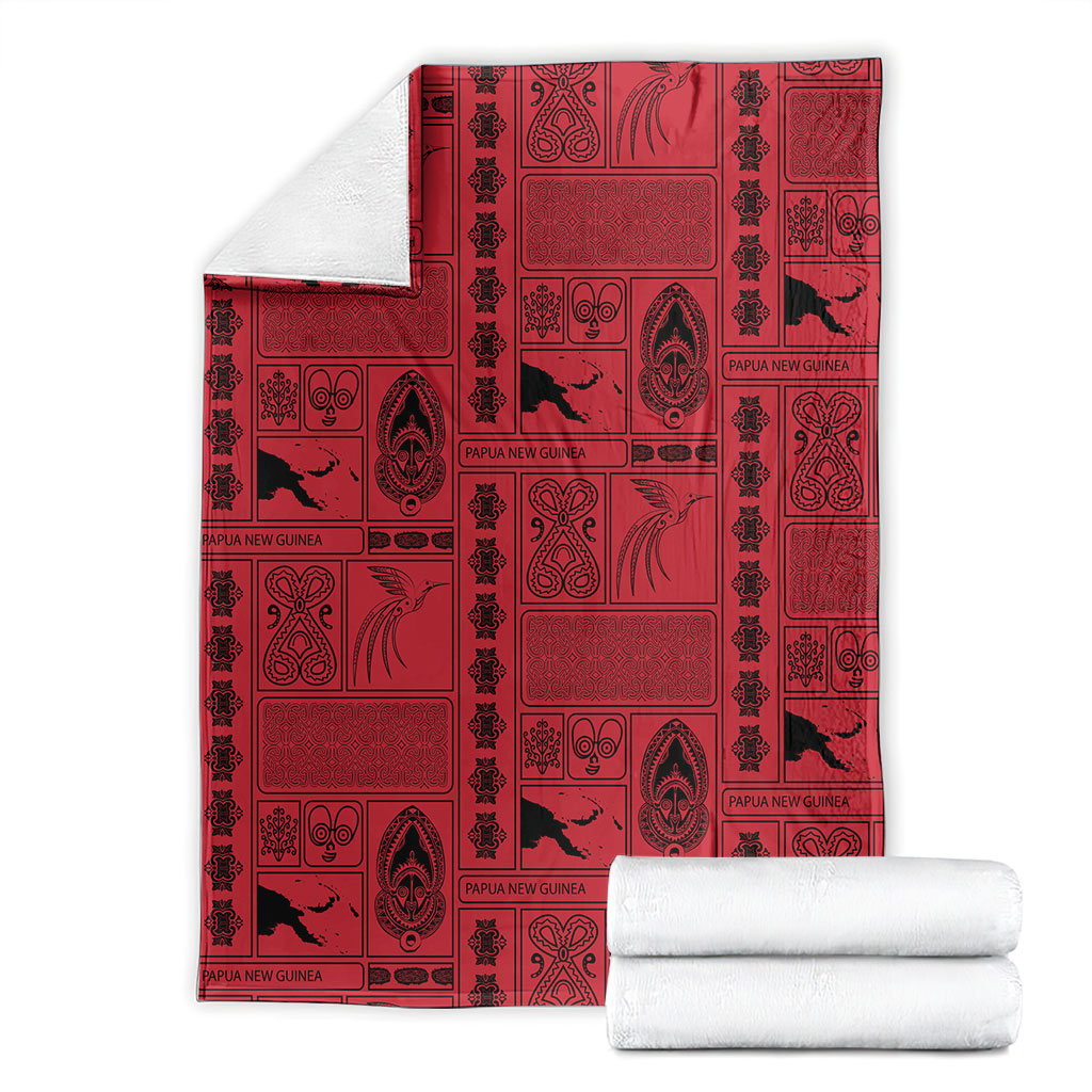 Papua New Guinea Heritage Motif Blanket Red Version LT05 - Polynesian Pride