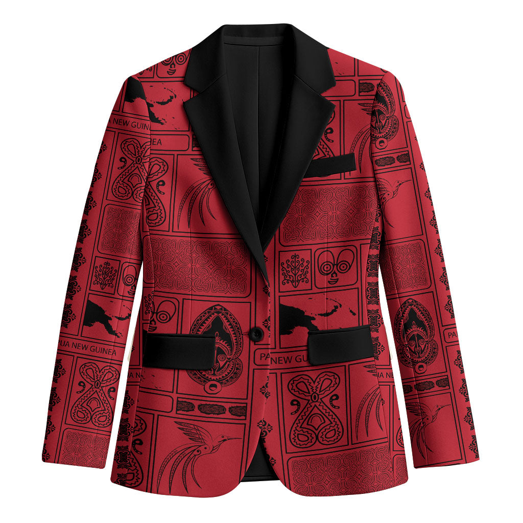 Papua New Guinea Heritage Motif Blazer Red Version LT05 Unisex Red - Polynesian Pride