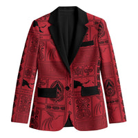 Papua New Guinea Heritage Motif Blazer Red Version LT05 Unisex Red - Polynesian Pride
