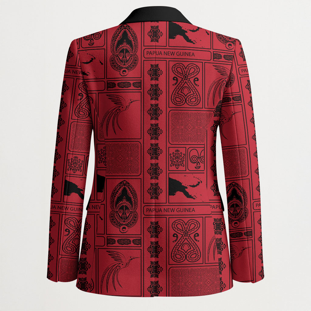 Papua New Guinea Heritage Motif Blazer Red Version LT05 - Polynesian Pride