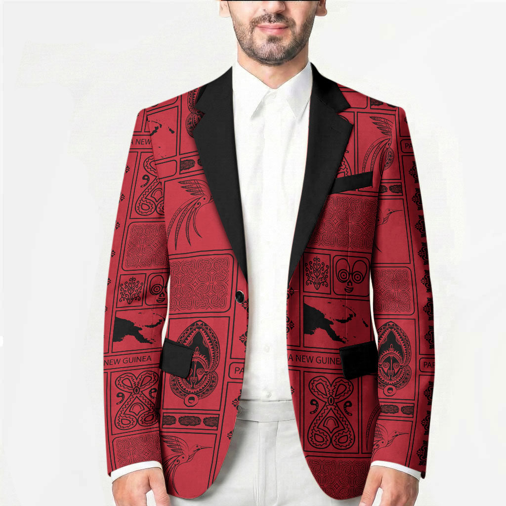 Papua New Guinea Heritage Motif Blazer Red Version LT05 - Polynesian Pride