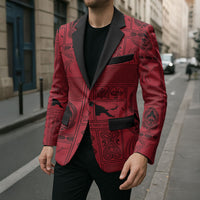 Papua New Guinea Heritage Motif Blazer Red Version LT05 - Polynesian Pride
