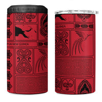 Papua New Guinea Heritage Motif 4 in 1 Can Cooler Tumbler Red Version LT05 One Size: 16 oz Red - Polynesian Pride