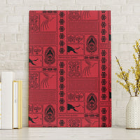 Papua New Guinea Heritage Motif Canvas Wall Art Red Version LT05 Without Frame Red - Polynesian Pride