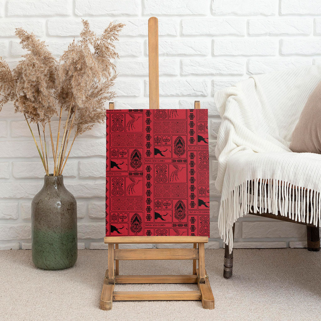Papua New Guinea Heritage Motif Canvas Wall Art Red Version LT05 - Polynesian Pride