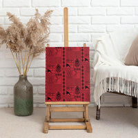 Papua New Guinea Heritage Motif Canvas Wall Art Red Version LT05 - Polynesian Pride