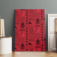 Papua New Guinea Heritage Motif Canvas Wall Art Red Version LT05 - Polynesian Pride