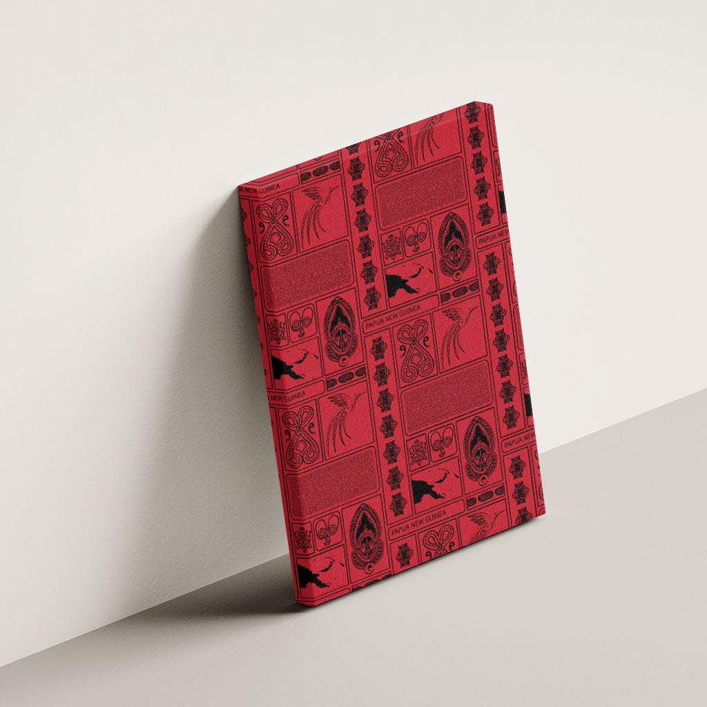 Papua New Guinea Heritage Motif Canvas Wall Art Red Version LT05 - Polynesian Pride