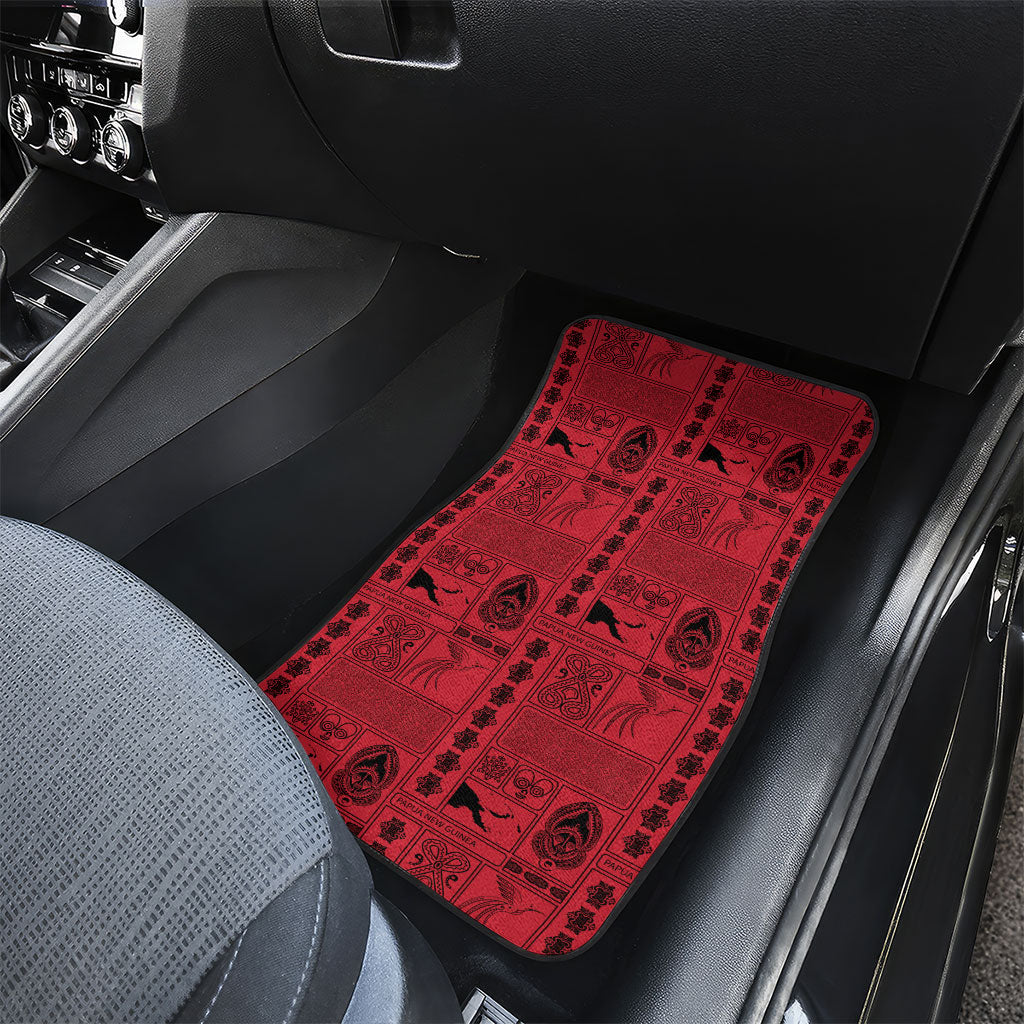 Papua New Guinea Heritage Motif Car Mats Red Version LT05 - Polynesian Pride