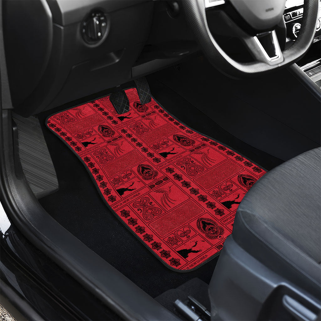 Papua New Guinea Heritage Motif Car Mats Red Version LT05 - Polynesian Pride