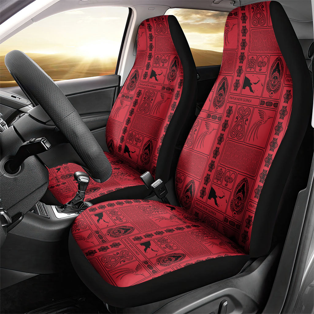Papua New Guinea Heritage Motif Car Seat Cover Red Version LT05 - Polynesian Pride