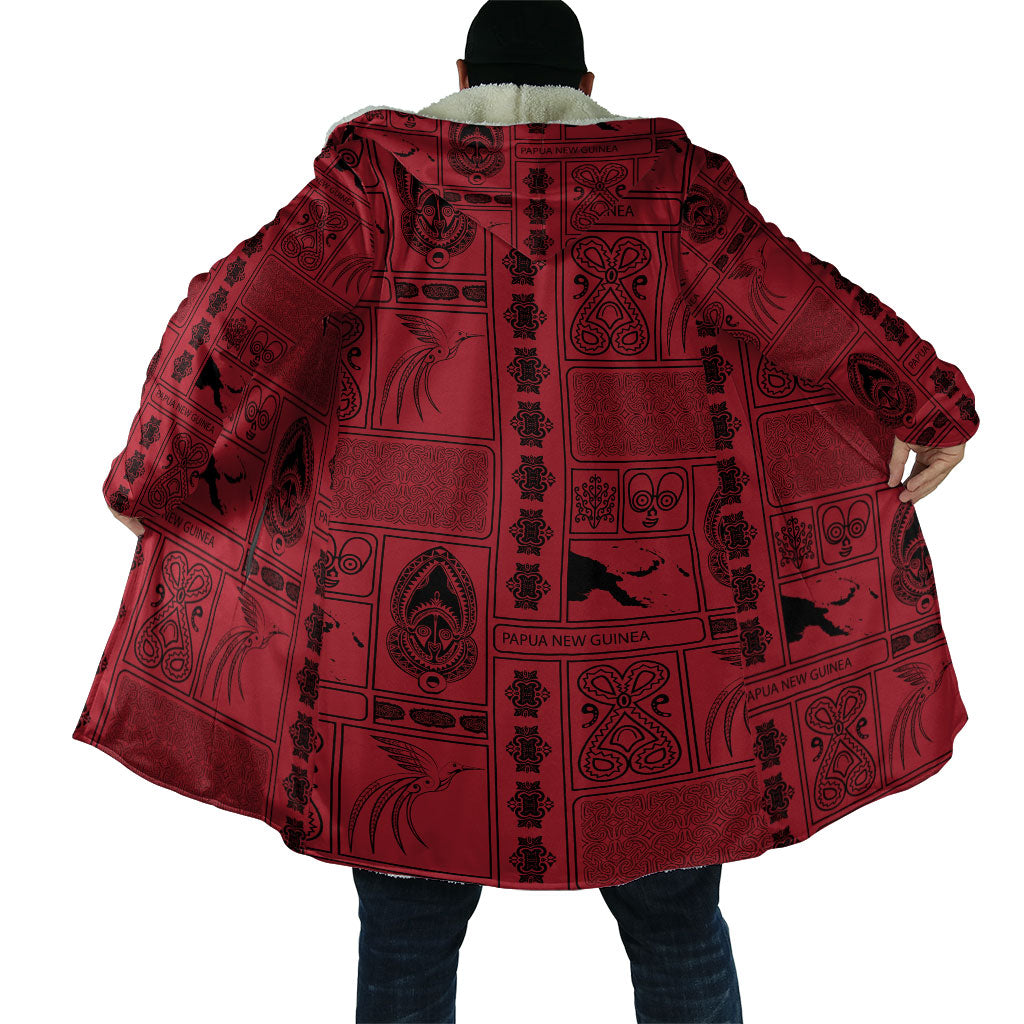 Papua New Guinea Heritage Motif Cloak Red Version LT05 - Polynesian Pride