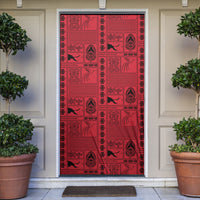 Papua New Guinea Heritage Motif Door Cover Red Version LT05 Red - Polynesian Pride