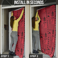 Papua New Guinea Heritage Motif Door Cover Red Version LT05 - Polynesian Pride