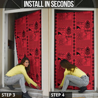 Papua New Guinea Heritage Motif Door Cover Red Version LT05 - Polynesian Pride